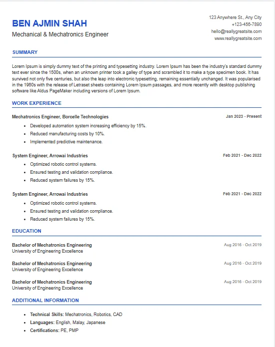 Resume Preview